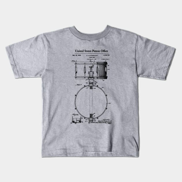 US Patent - Snare Drum Kids T-Shirt by Taylor'd Designs